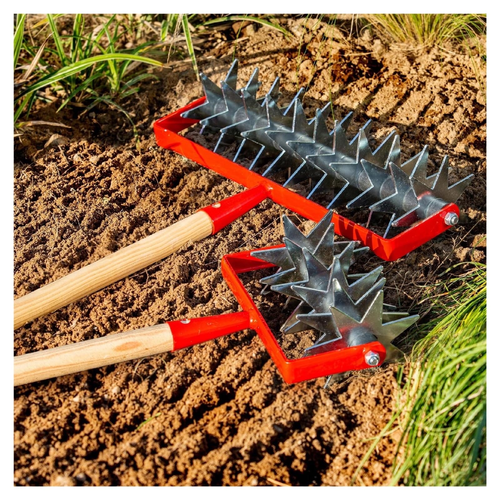 Coltivatore portatile per aeratore del suolo, strumento rotante da 145 cm per uso in giardino, forte potenza per una lavorazione efficiente del suolo e aerazione