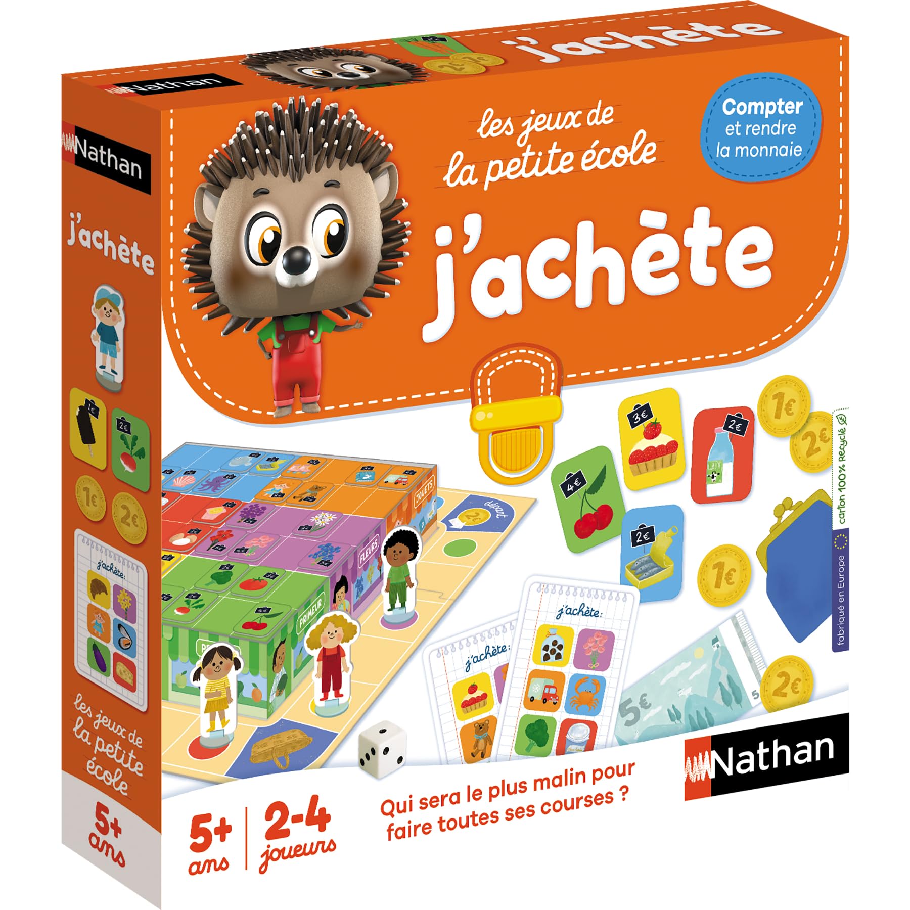 Jeu éducatif Nathan J'achète, Orange, 27 cm x 27 cm x 0.1 cm
