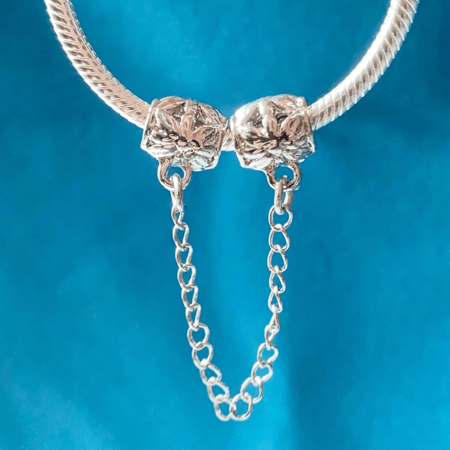 Original Vintage 925 Sterling Silver Safety Chain for Pandora Bracelets, Silver-Plated Bracelet, Adjustable-length bracelet, Bracelets for Pandora Charms - Image 2