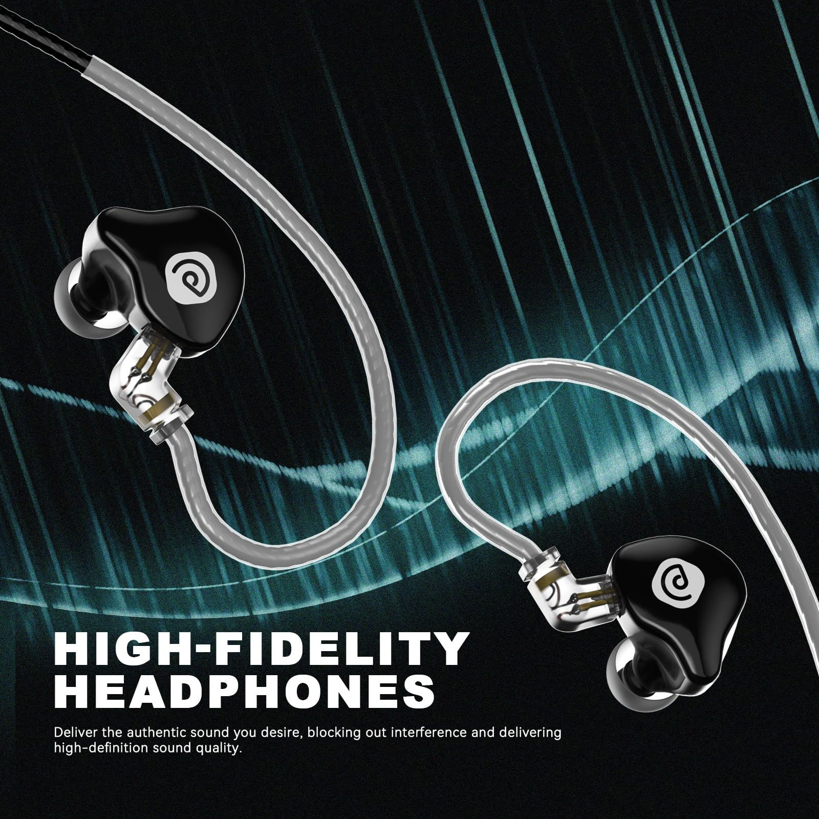 FT-100 - Sistema de monitor intrauditivo inalámbrico profesional, UHF True Stereo IEM con Bluetooth 5.0, 100 canales, 7 ms de baja latencia, rango de 80 m para escenario en vivo, grabación de