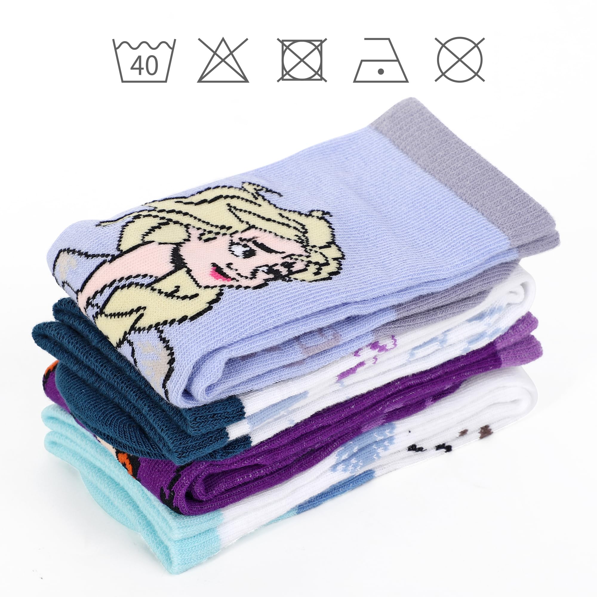 Disney La Reine des Neiges Lot de 4 paires de chaussettes en coton pour enfants – Cadeau idéal pour enfants – Emballées dans une tirelire ronde en plastique