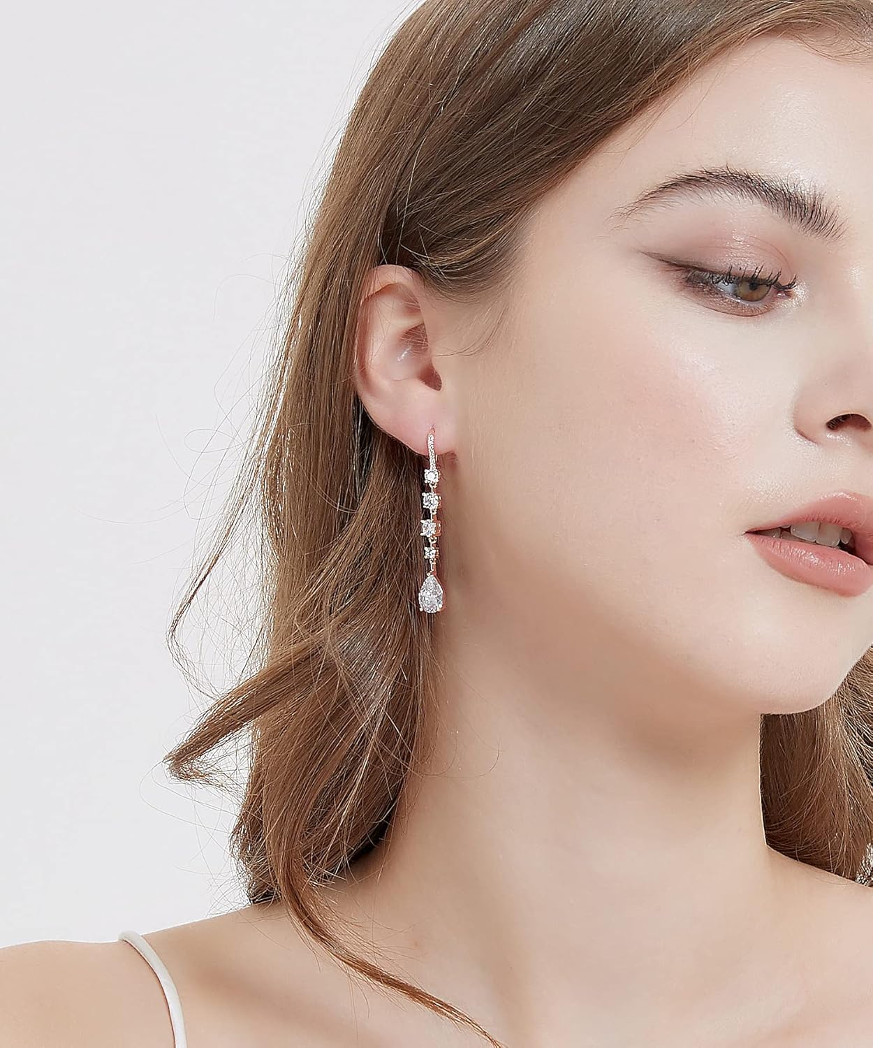 Bride Bridesmaid Teardrop Long Dangle Earrings for Women, Christmas Jewelry Gift, Trendy Hook Dangling Earrings Fit Wedding Prom Halloween - Image 4