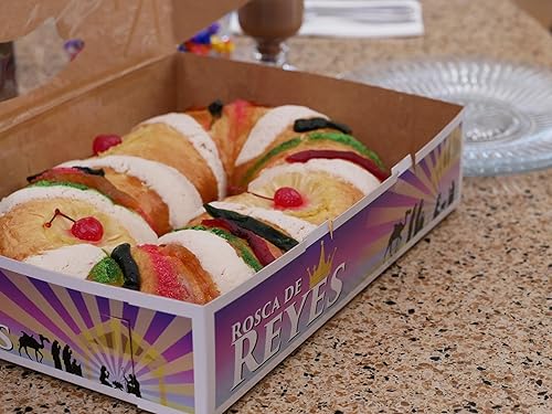 Miniatura 6 de Southern Champion Tray 2372 Caja de panadería con ventana de 2 piezas de Rosca De Reyes de cartón Kraft recubierto de arcilla, 25-78 pulgadas de