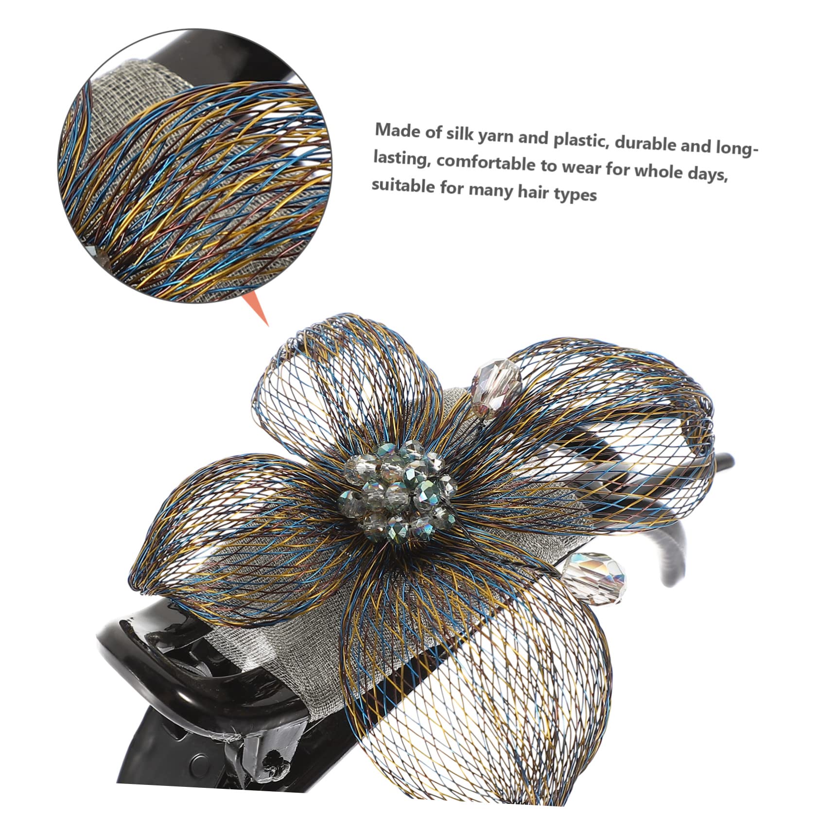 Didiseaon 3 Para El Pelo Con Forma De Flor Para Mujer Pequeñas De Cocodrilo Pasadores Grandes Horquillas De Hilo De Seda Decorativas.