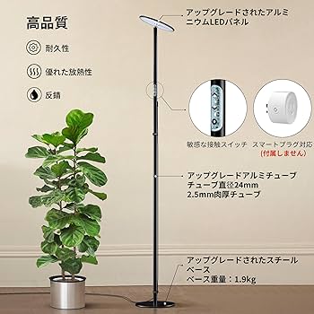 【chiphy】屋内植物のためのフルスペクトルLEDの植物ライト トレー付き フルスペクトルデスクLED成長ライト - Chiphy、40Wアルミニウム