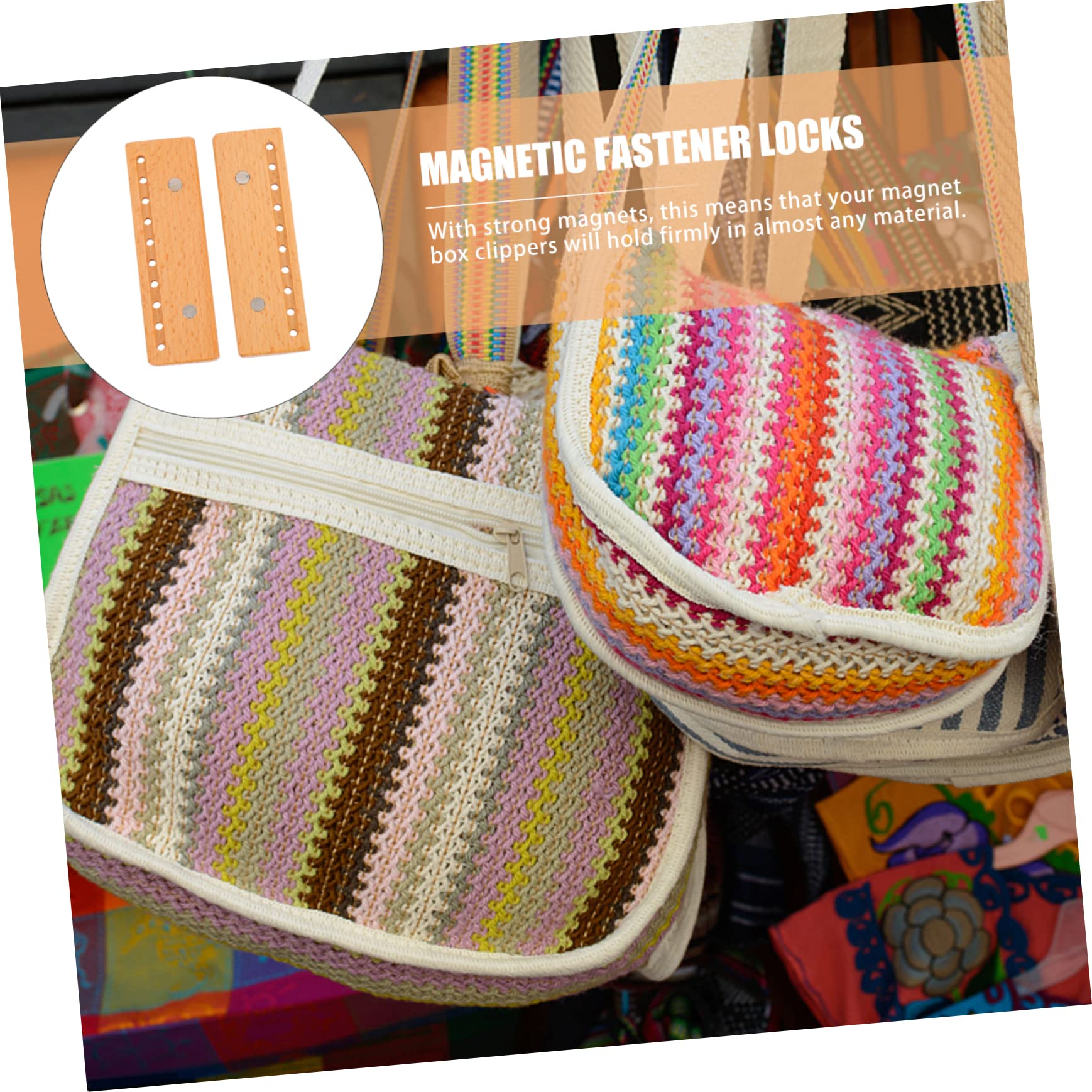 DOITOOL 10 Piezas Clips magnéticos de Madera Sling Bag bandoleras Insignia de identificación Monedero de Cuero decoración Bolsos Hebillas de Equipaje Bolsa Hebilla Decorativa agujerito