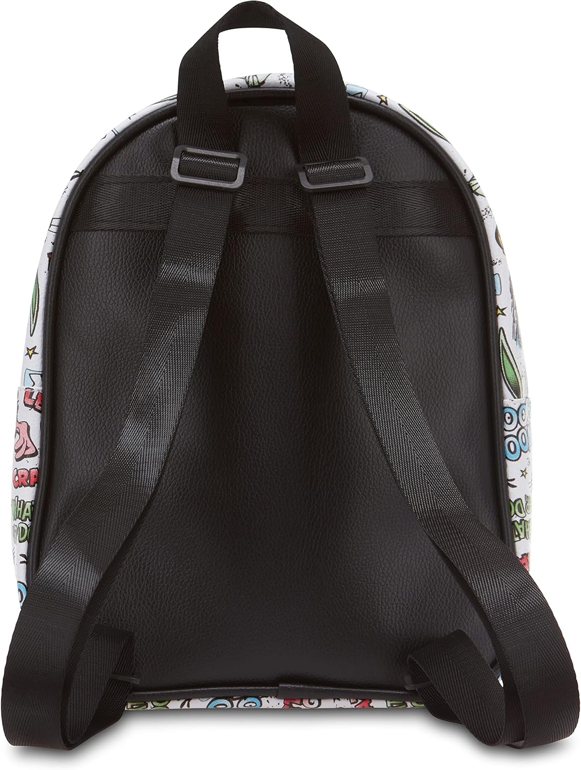 AI ACCESSORY INNOVATIONS Looney Tunes All Over Print Faux Leather 10.5" Women’s White Mini Backpack Purse 2-Piece Set