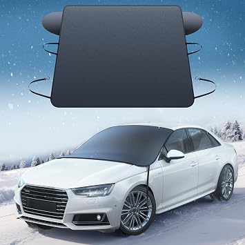 Lamicall Windshield Cover for Ice Snow, Magnetic 1S Snow Remove, Waterproof | Magnetic Fit, 1S Snow Removal, Ultra Waterproof, Heavy Duty 800D Oxford Fabric, 4X Stable, SUV Winter Car Accessories Gifts