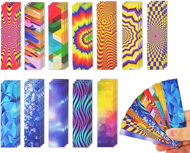 36 Pieces Anxiety Sensory Stickers Fidget Textured Strips Toys Anti Stress Tactile Rough Sensory Calm Textured Strips Adhesives Anxiety Relief for Adults Teens Desk Classroom (Rainbow)