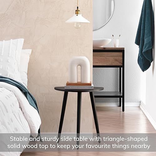 Miniatura 29 de MH London Bond Mesa auxiliar triangular de madera – Mesa auxiliar pequeña moderna de diseño exclusivo. Hecho a mano – Mesa auxiliar de madera –