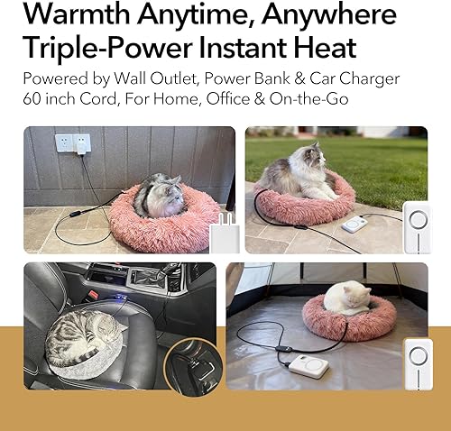 Miniatura 5 de USB Pet Heating Pad, 5V Safe 5-Temp & Timer Waterproof Warmer Turns Any Bed Heated, 140F Auto Shut-Off, for Cats, Dogs IndoorOutdoorTravel Use,