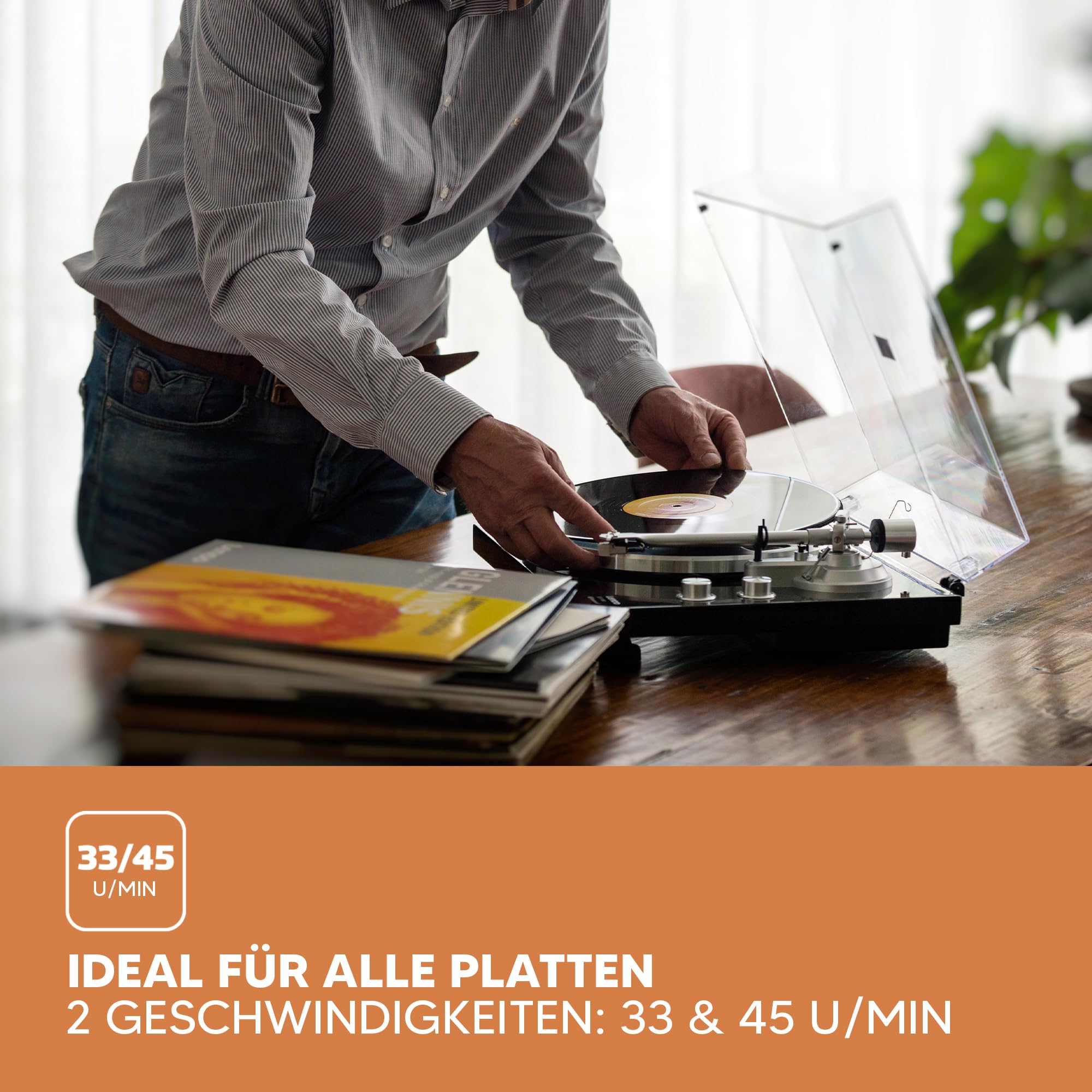 Lenco LBT-188WA - Vinyl Plattenspieler mit Bluetooth Ausgang