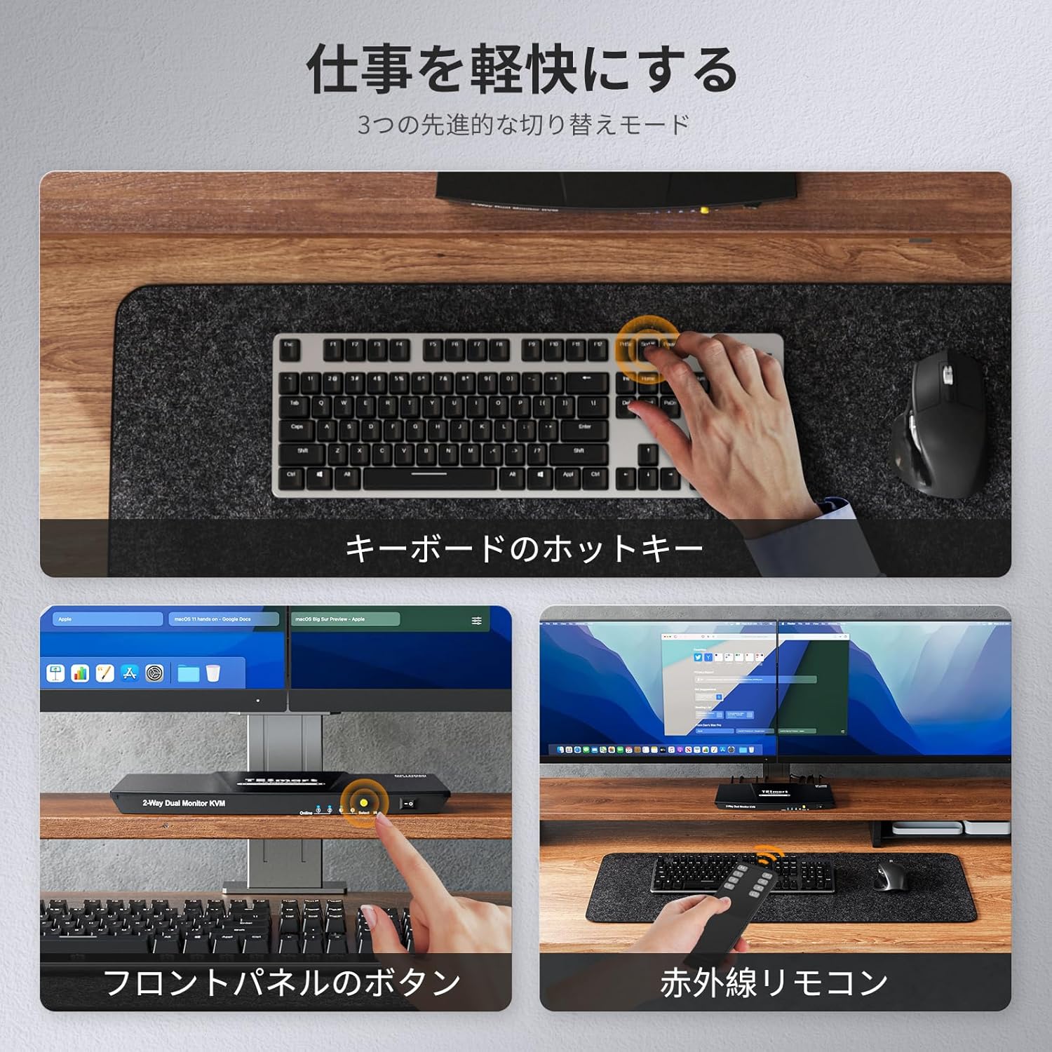 TESmart KVMスイッチ 2入力2出力 Amazon.co.jp: TESmart HDMI KVMスイッチ 8K@60Hz 2入力2出力 2