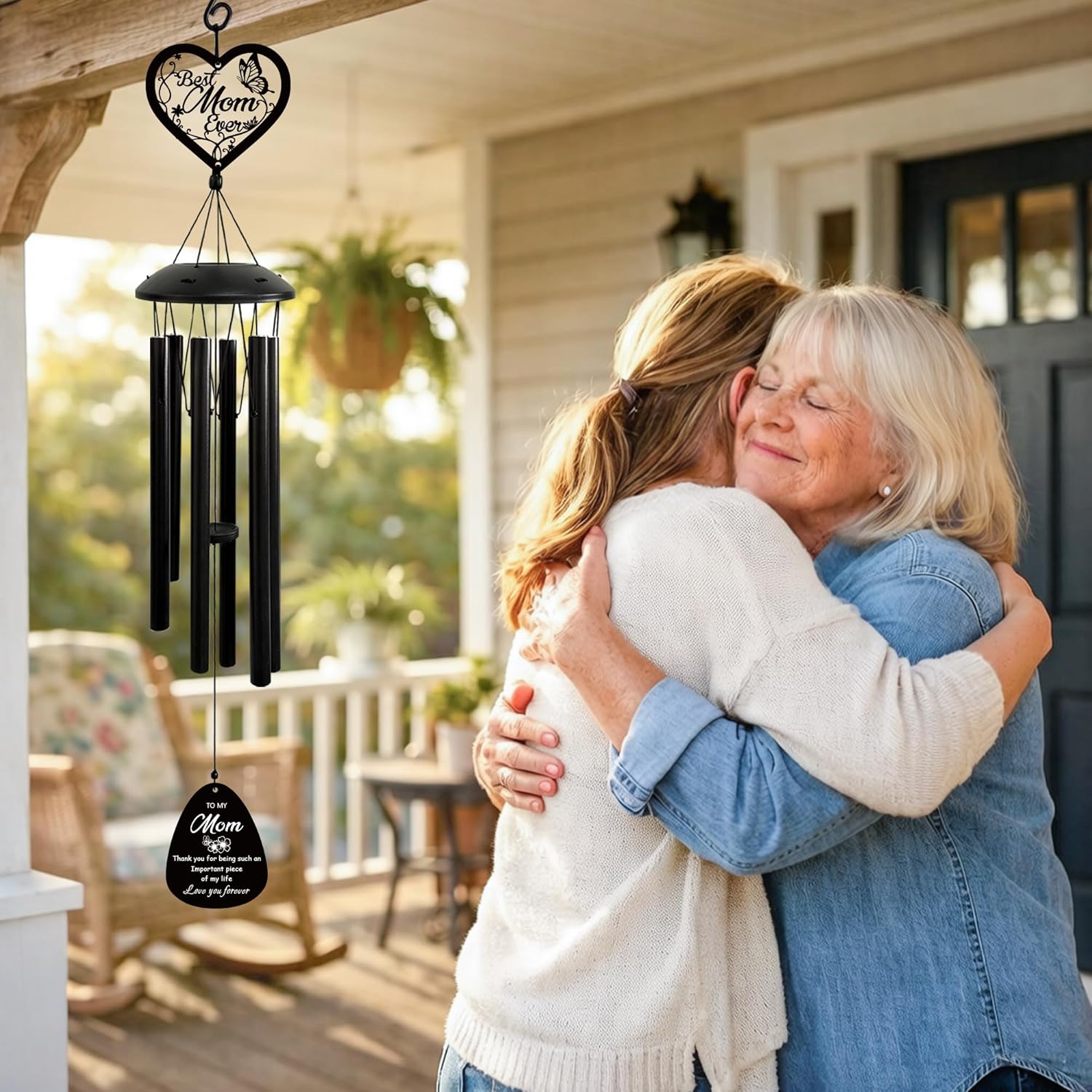 Mom Gift Wind Chimes for Mom Birthday Gift from Daughter Son Valentine Gift Outdoor Wind Chime for Mother Garden Patio Porch Yard Decor