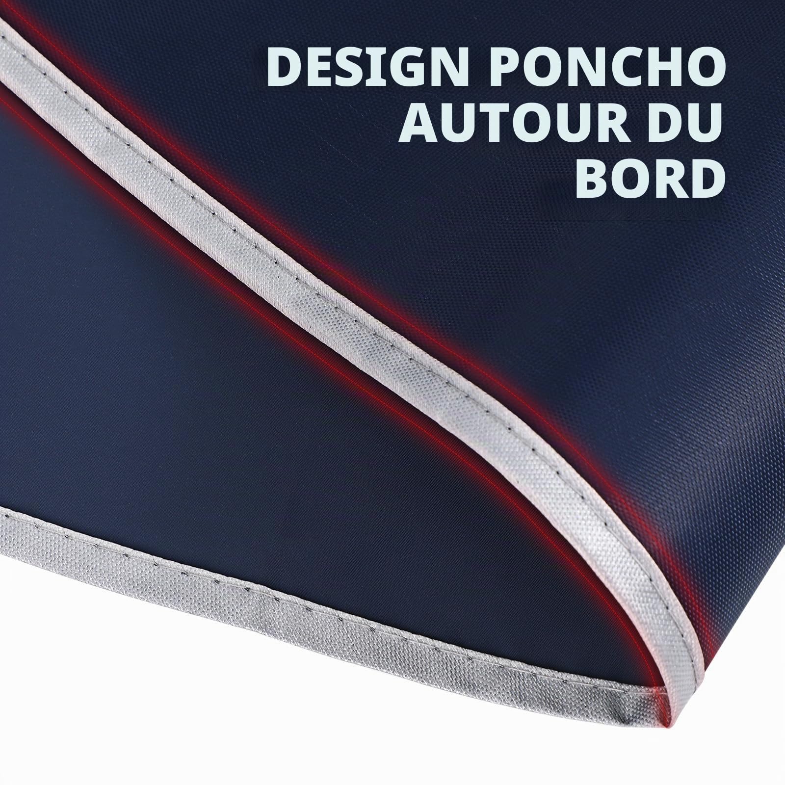 Homme Femme de vélo Cape de Pluie Poncho à Capuche Coupe-Vent imperméable pour Fauteuil électrique Coque extérieur Tapis de Tente de Camping avec Capuchon Transparent (Bleu Marine)