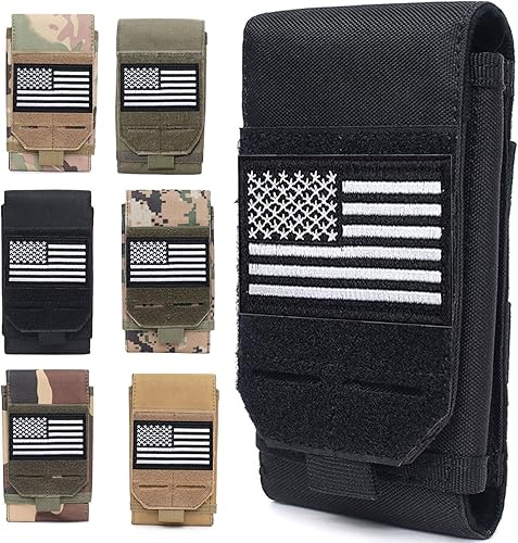 Miniatura 1 de Molle - Bolsa para teléfono, pequeñas bolsas Molle, funda táctica para teléfono celular, resistente al agua, soporte para cinturón de chaleco (negro)