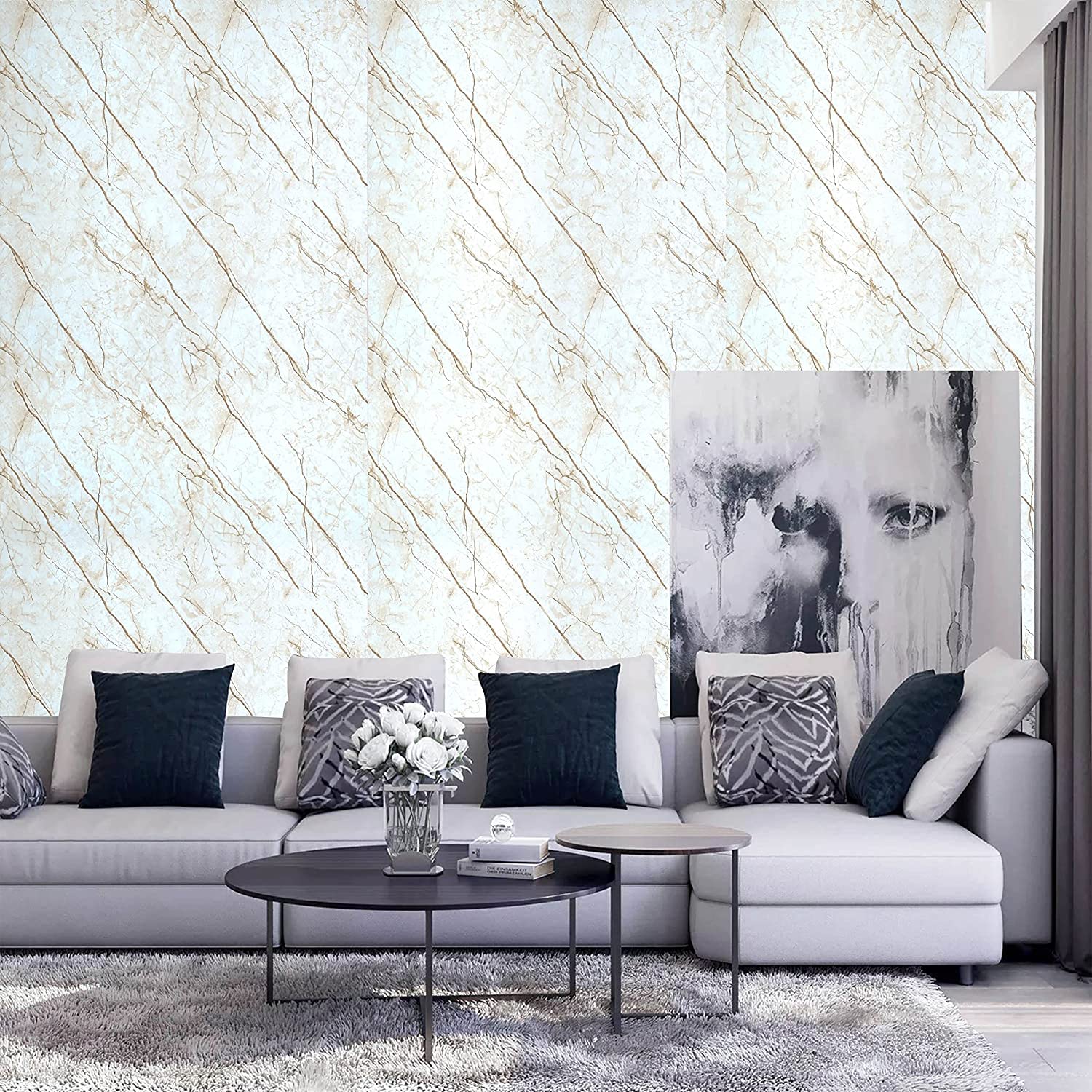 VAIDIKA Aluminium foil Stickers, Oil Proof Kitchen Stove Stickers, Waterproof and Heat Resistant Contact Paper for Kitchen and Multiple uses in Kitchen 60 x 200 cm (Foil Cream Marble) (B09PG851VJ) Amazon Price History, Amazon Price Tracker