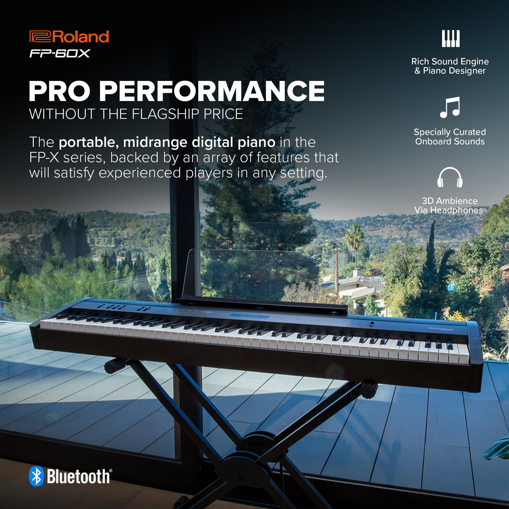 ぽむ⭐︎Roland FP-60X ペダル、スタンド付き Amazon.com: Roland FP-60X | Pro Performance 88-Note Digital Piano