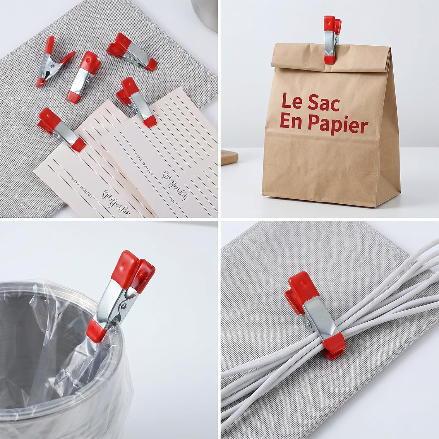 25 Pcs Small Spring Clamps, 3/4" Heavy Duty Metal Clips(Red) image 4