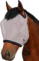 Vista 21 de Harrison Howard Máscara de malla redonda para mosca de caballo, protección UV, con ribete acolchado de vellón, morado, talla M