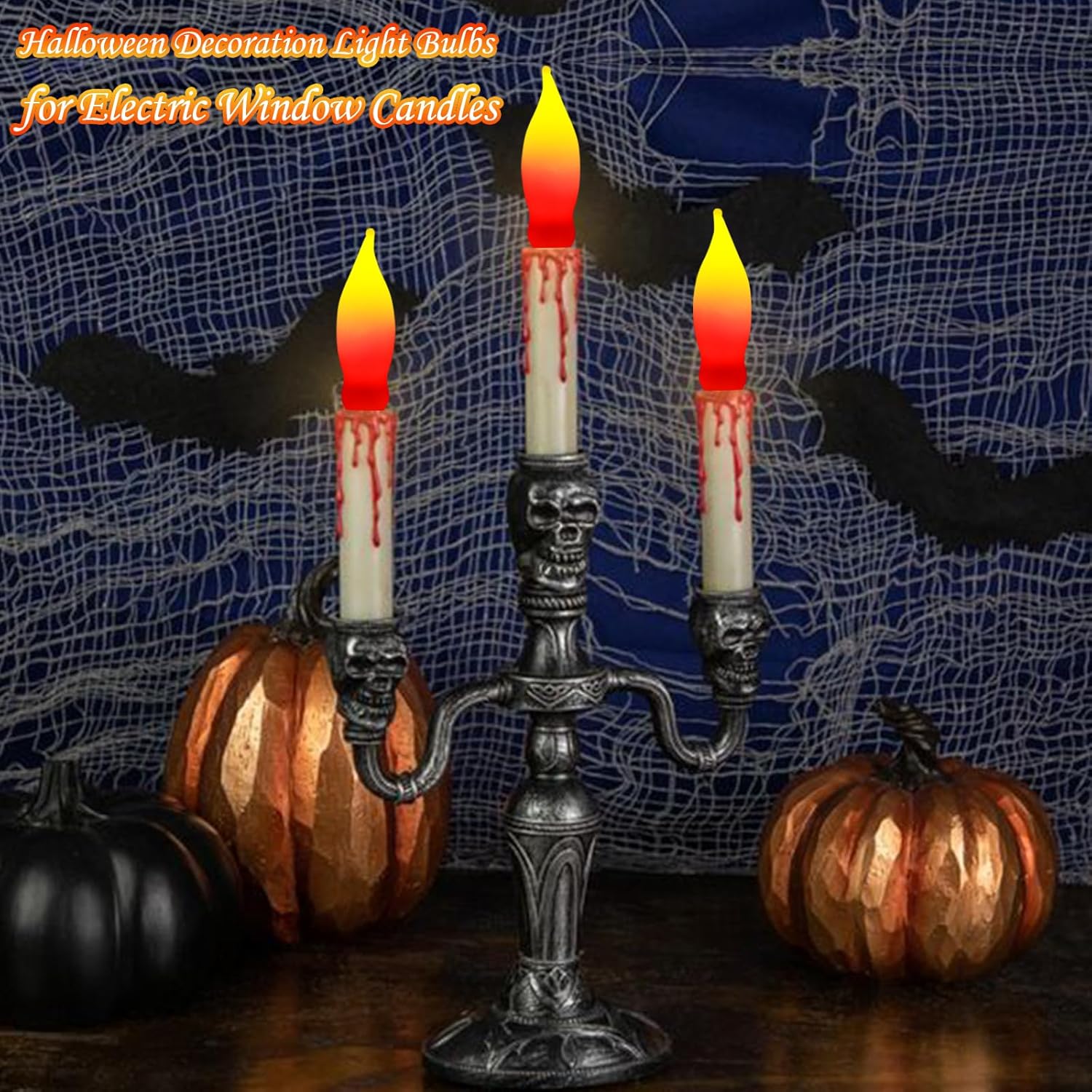 Christmas Flame Light Bulbs- 12 Pack Red Yellow Christmas Candle Light Bulb- E12 Candelabra Base Replacement Bulbs for String Lights Candle Lamp Nightlight Chandelier C7 Xmas Lights- 7 Watts