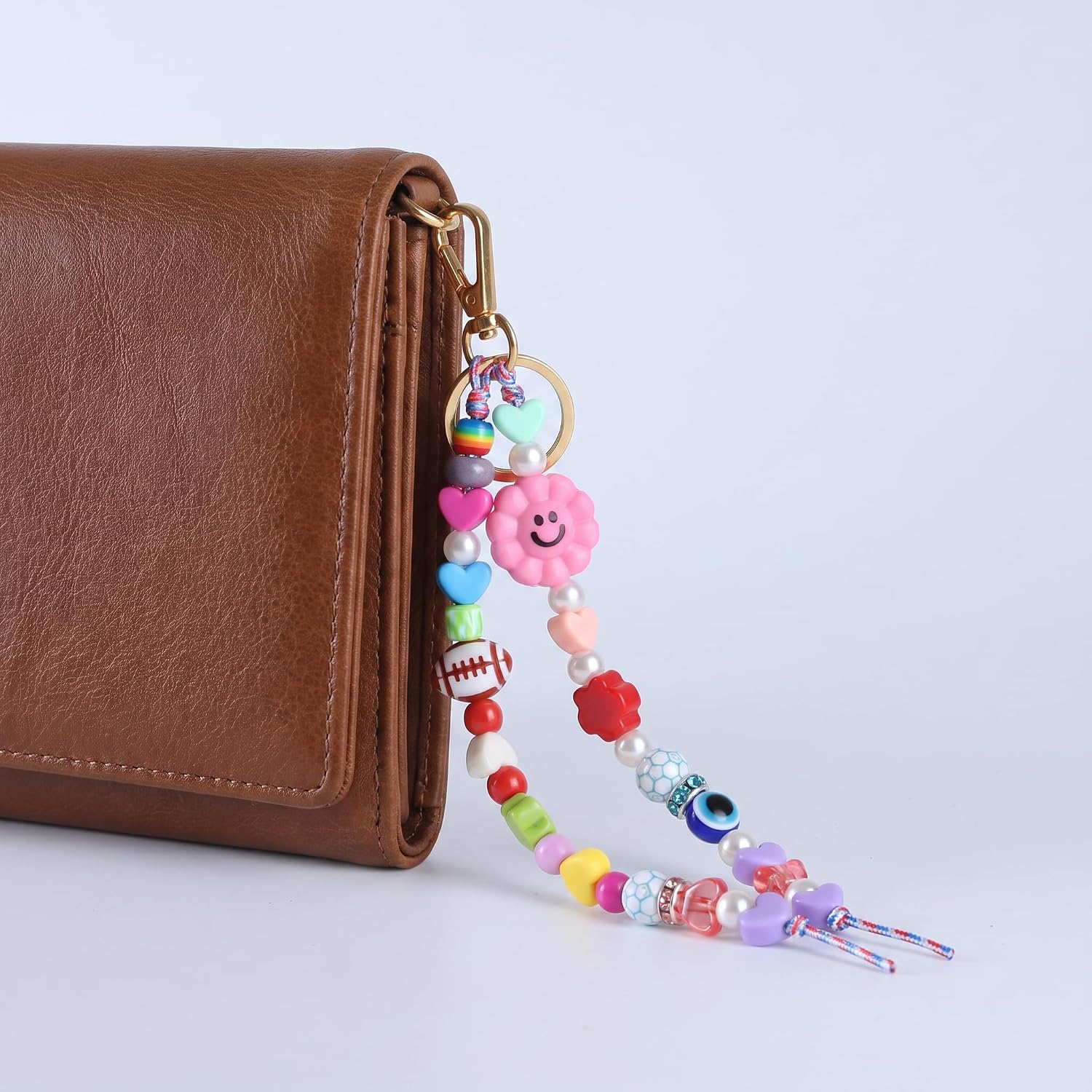 Keychain Making Kit, Bag Charm Kit, 488 PCS DIY Bead Kit with 8 Keychains