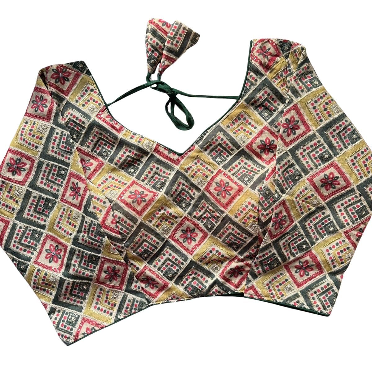 Buy PANDAY CLOTHS Pure Khadi Cotton Blouse V Neck Pattern Open