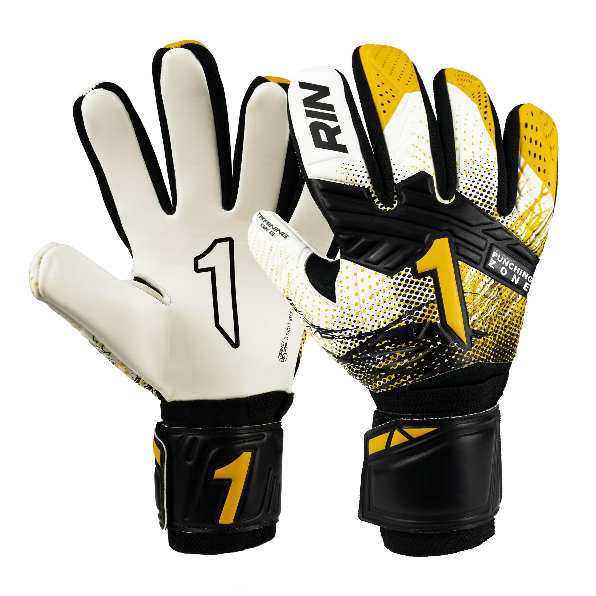 Rinat Fiera Training Gold Junior Goalkeeper Gloves, Gold, Size 6