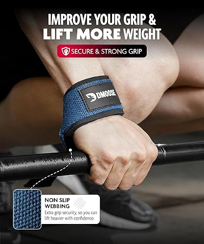 Miniatura 4 de DMoose - Correas de levantamiento de peso muerto, 24 pulgadas con agarre de silicona y acolchado de neopreno de 0.157 pulgadas, soporte máximo de
