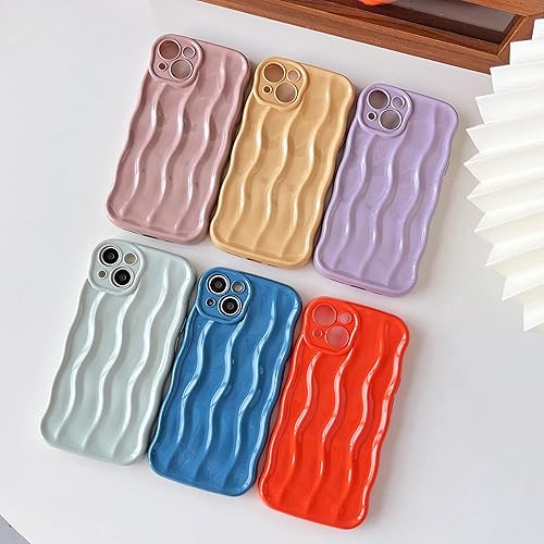 Miniatura 7 de Caseative Marco de ondas rizadas con patrón de ondas de agua, suave, compatible con iPhone (caqui, iPhone 12 Pro)