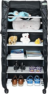 FLIPZON Multipurpose 6 Shelves/Layer Shoe Rack Organizer with Wheels and Dustproof Cover | Portable Smart Storage Rack Org Price In India