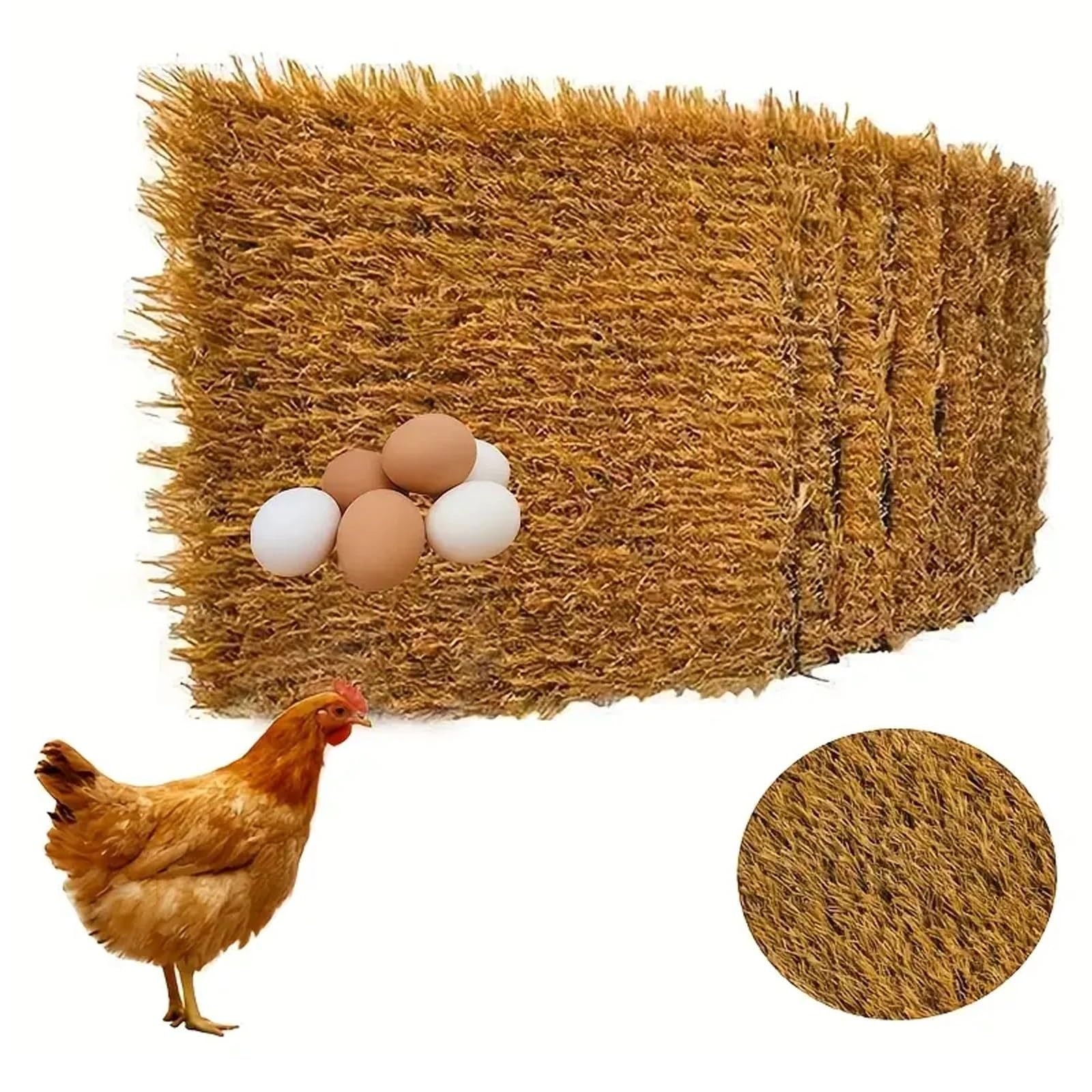 Estera para Nido De Pollo 10 Almohadillas for gallinero, cálidas, Reutilizables y Lavables