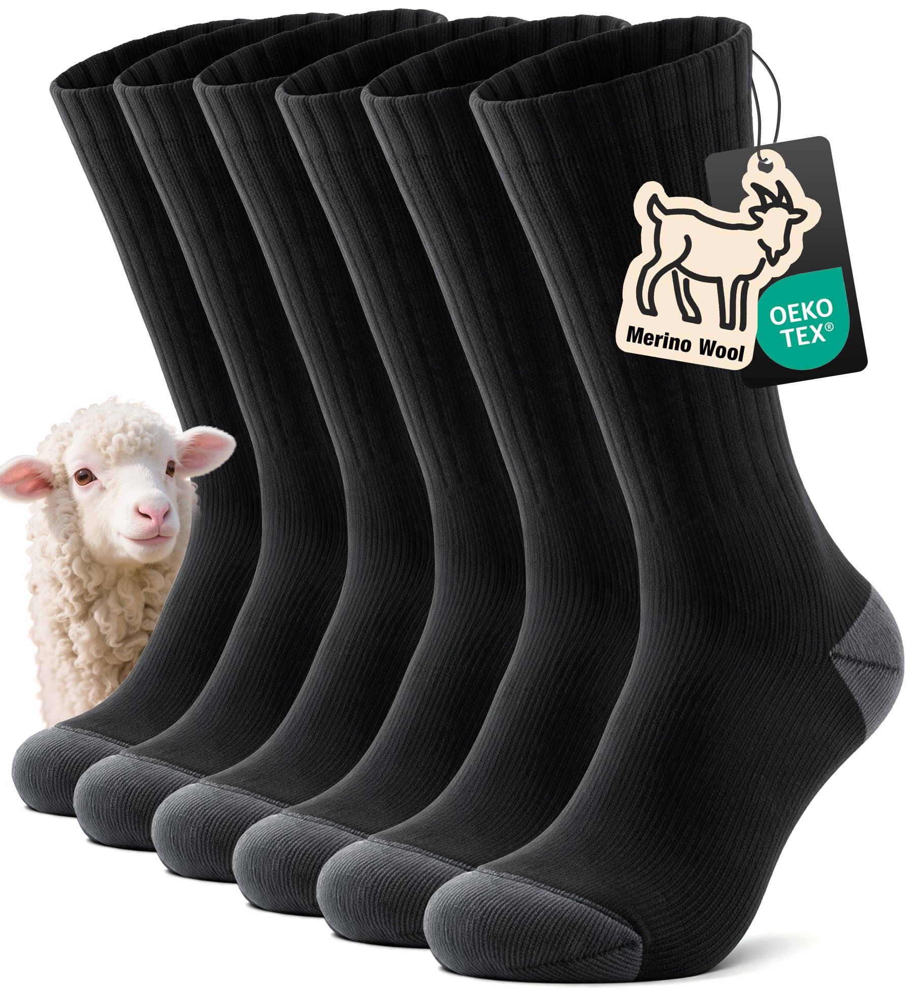Calcetines de Lana Merino Termicos 3 Pares para Mujer y Hombre 35-38 39-42 43-46 47-50