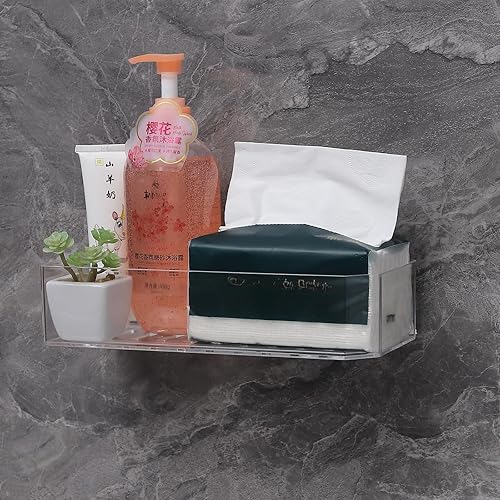 Miniatura 5 de Cq acrylic Estante organizador de ducha de baño, organizador de ducha adhesivo para almacenamiento de baño, decoración del hogar y cocina, estante
