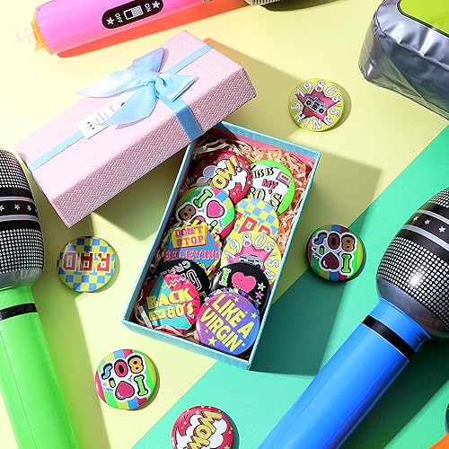 Miniatura 7 de Yaomiao Accesorios de botones de fiesta de los años 80 para mujer, alfileres para chaquetas, botones, para mochilas, ropa, decoraciones de los años