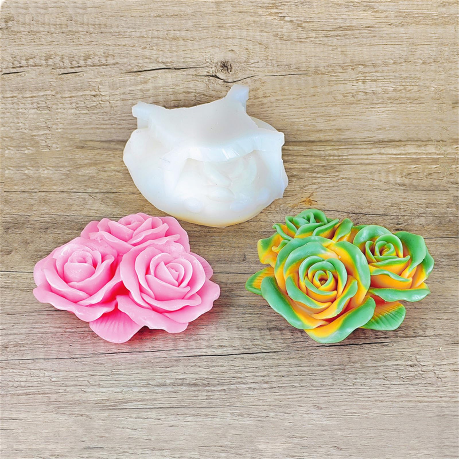 Moule en silicone 3D en forme de fleur pour bougies, fabrication de savon fait à la main, décoration d'intérieur, moules en silicone texture