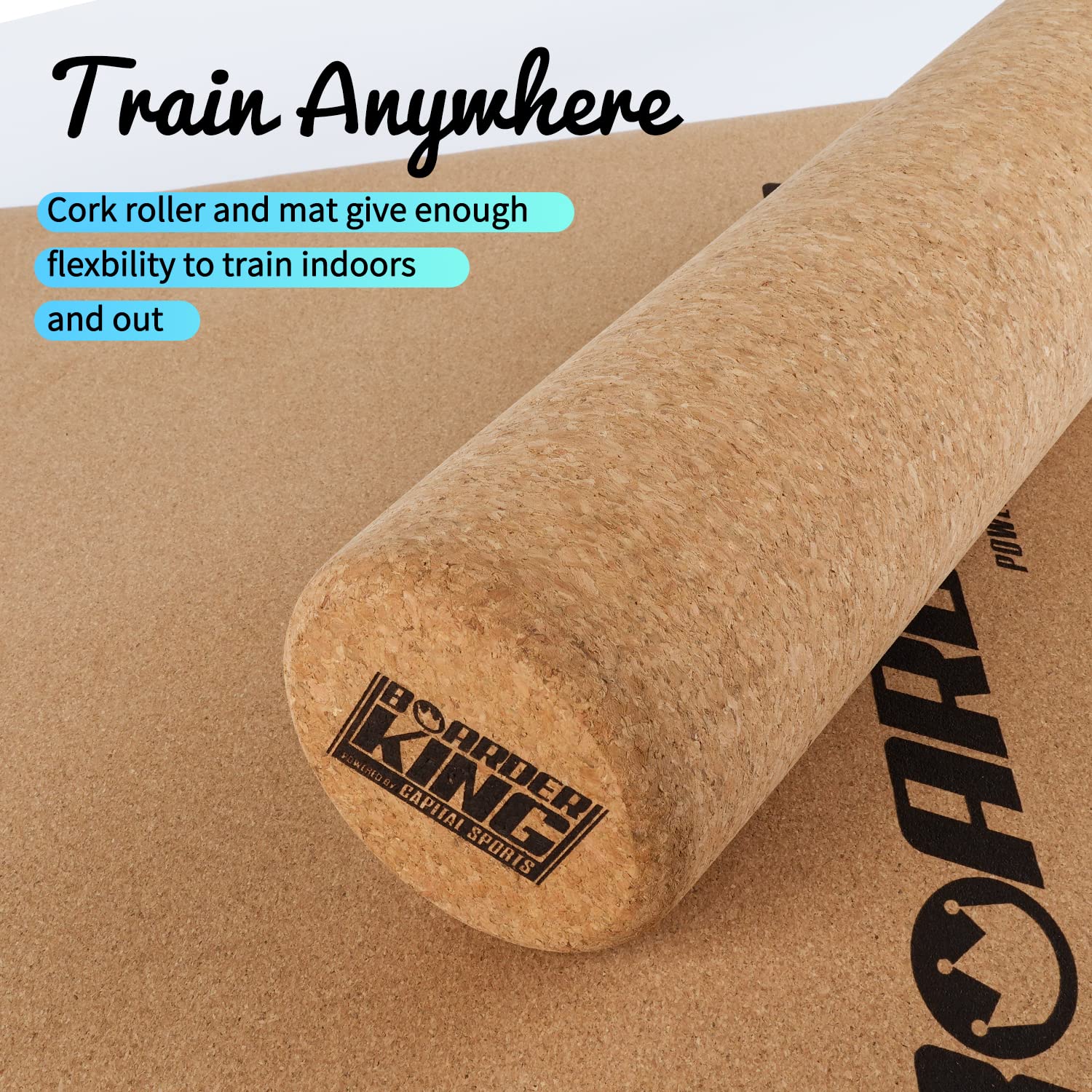 Boarderking Indoorboard - Balance Board voor Indoor Surfen en Skaten, Balansbord voor Neuromusculaire Training, Incl. Beschermmat, 100 Mm X 33 Cm (∅ X L), Roze