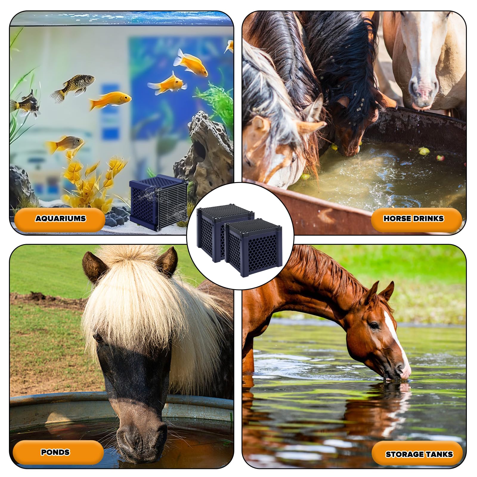 Clever Cube Lot de 2 filtres à charbon actif pour chevaux, aquariums et étangs
