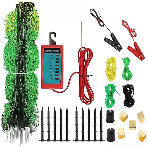 Red eléctrica para cercas de ganado con liberación para ovejas, cabras, cerdos, malla eléctrica de 35 pulgadas de alto x 164 pies de largo utilizada