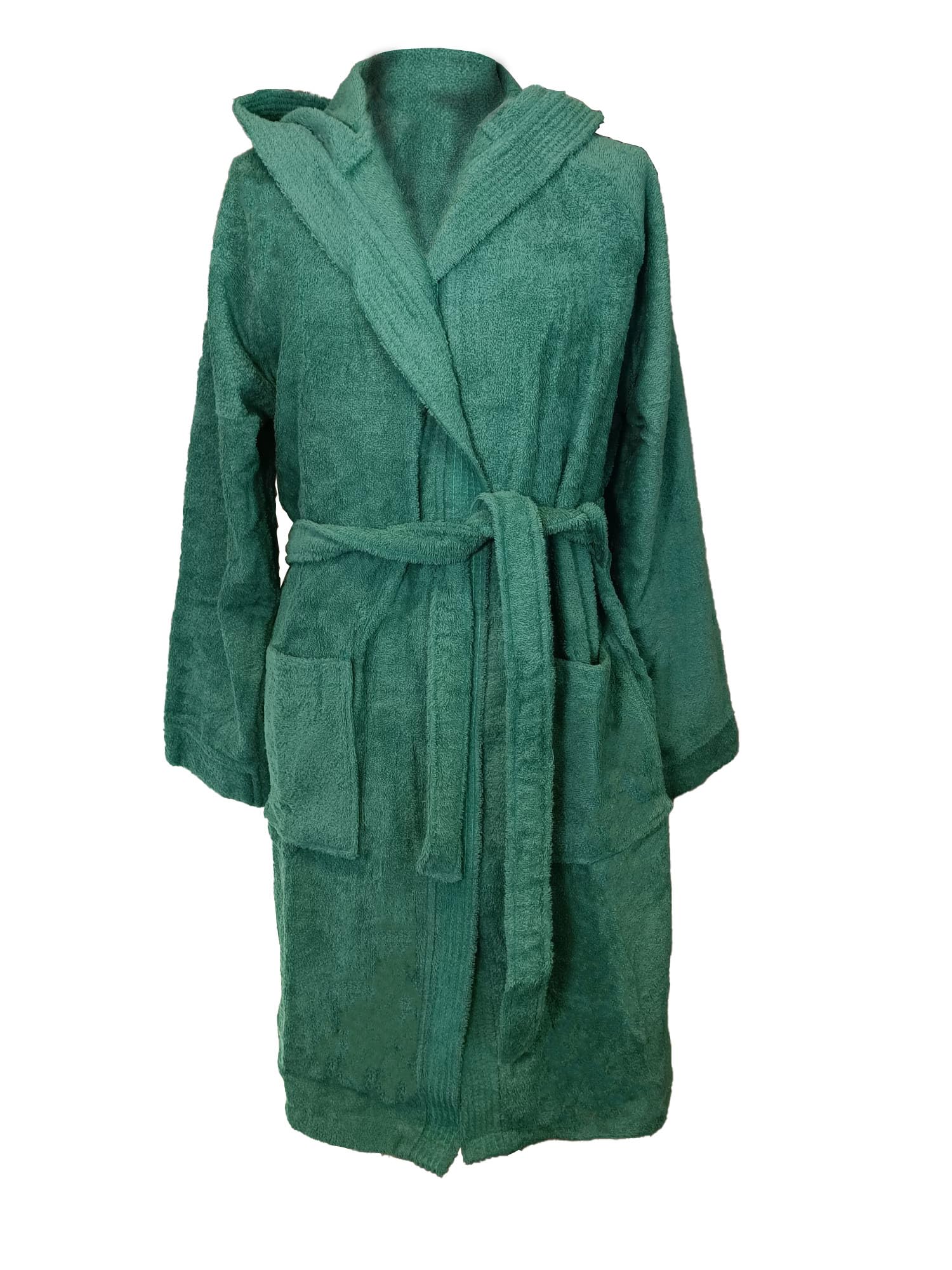 zer0bed, Accappatoio uomo donna in morbida spugna di cotone, accappatoio tinta unita con cappuccio e tasche, Fuxia, Taglia L, 100% Cotone, 420 gsm