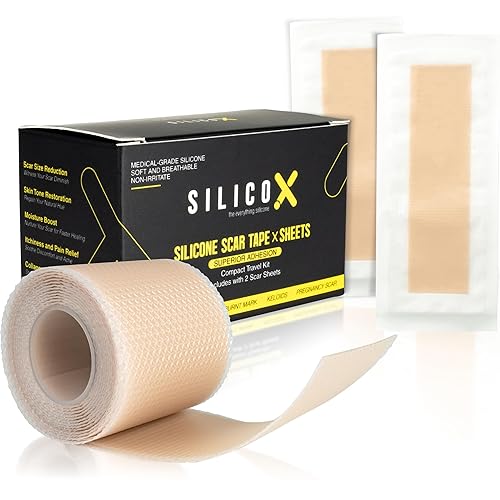 Cinta de silicona para cicatrices de grado médico y hojas de cicatrices para recuperación de cicatrices, kits de viaje con cinta de cicatrices (1.5
