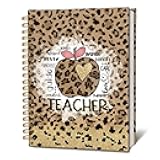 LIANGW Teacher Notebook Journal - Leopard Print Spiral Notebook, Teacher Appreciation Gifts for Women, teacher notes, Best Teacher Gifts, Thank You Teacher Gifts, 160 Pages（5.5x8.3 Inch）