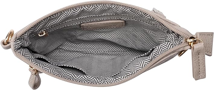 B BRENTANO Vegan Mini Multi-Zipper Crossbody Handbag Purse