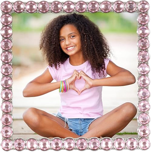 Vista 91 de Marco doble brillante de metal plateado 4x4, brillo transparente Brillo claro