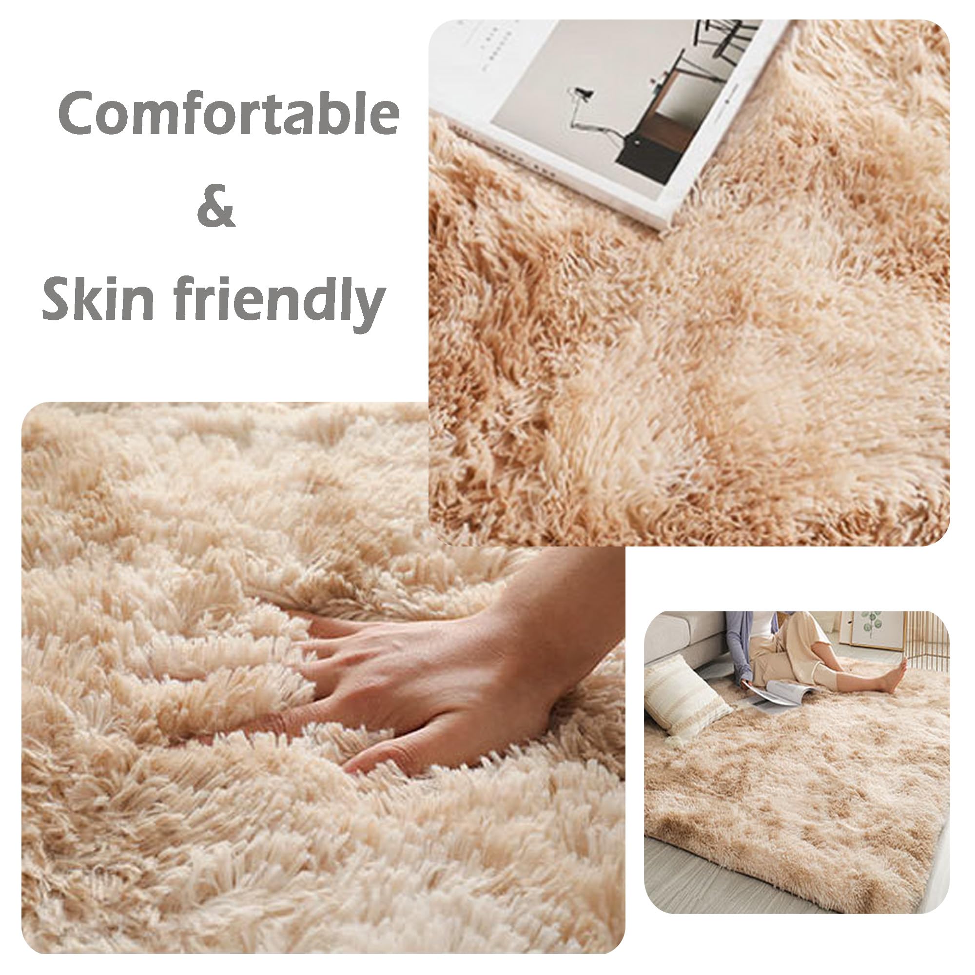 Tapis de salon, grande taille et doux pour chambre à coucher avec revers antidérapant durable, tapis de sol pour chambre d'enfant, de bébé, cuisine, salon, chambre à coucher, 200 x 250 cm
