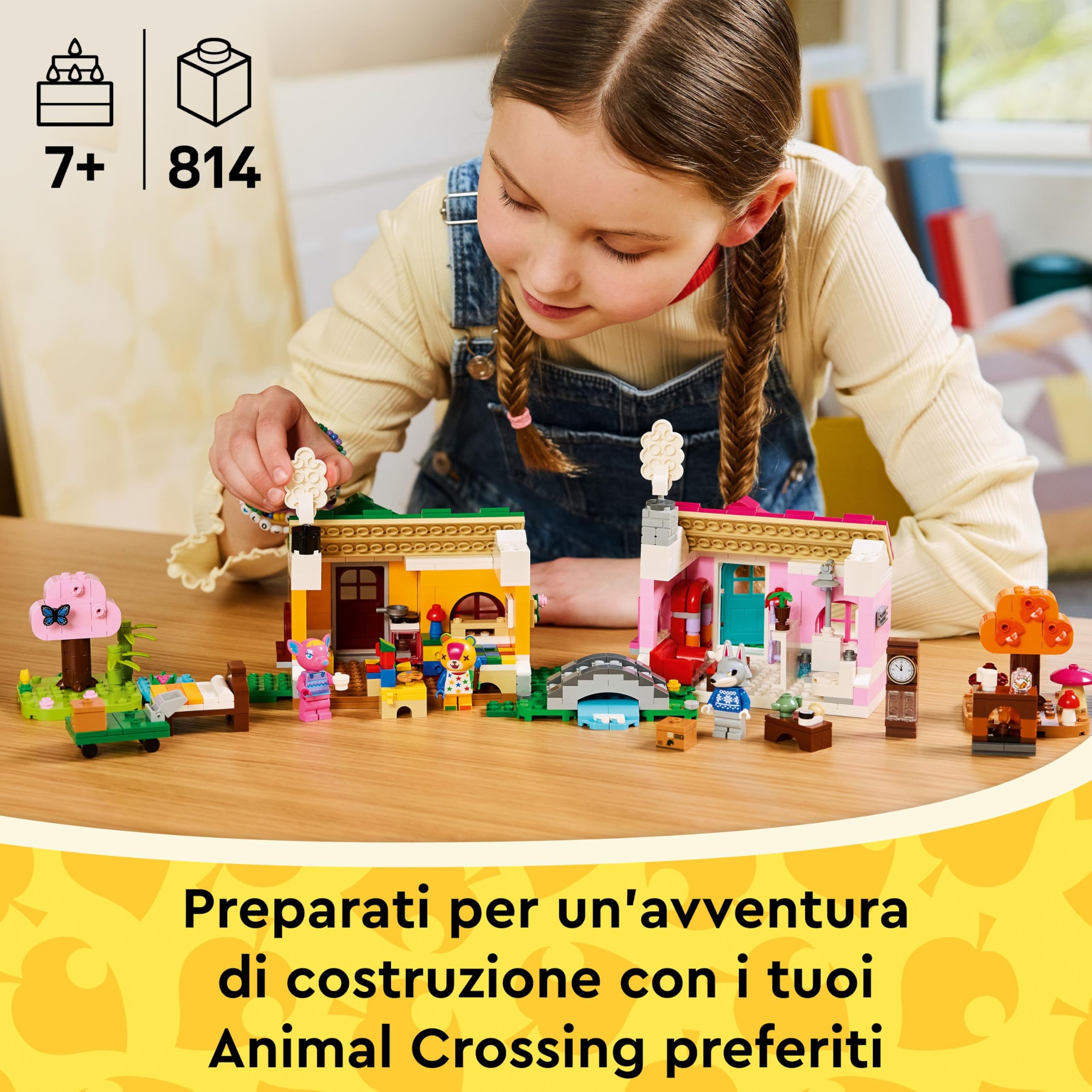 LEGO Animal Crossing Case Creative: le Quattro Stagioni - Giocattolo 2 in 1 con 2 Modelli di Case e le Minifigure di Toppetta, Fuxia e Zanna - Regalo per Gamer, Bambine e Bambini da 7 Anni - 77057