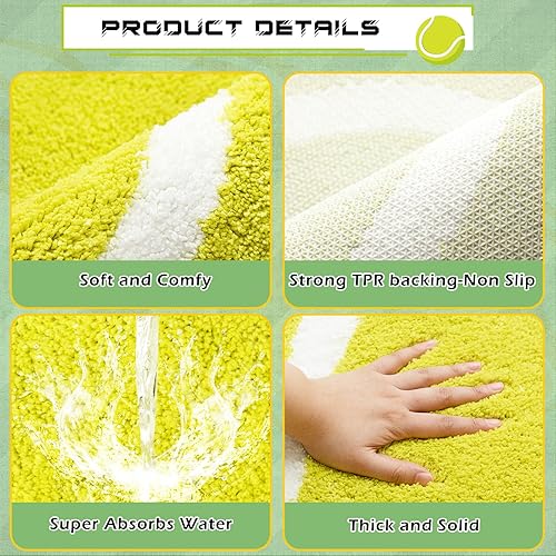 Miniatura 10 de Football Rug Football Shape Area Rug Ball Sports Bathroom Rug Soft Nonslip Area Carpet Decorative Living Room Doormat Bathroom Mat for Home Bedroom