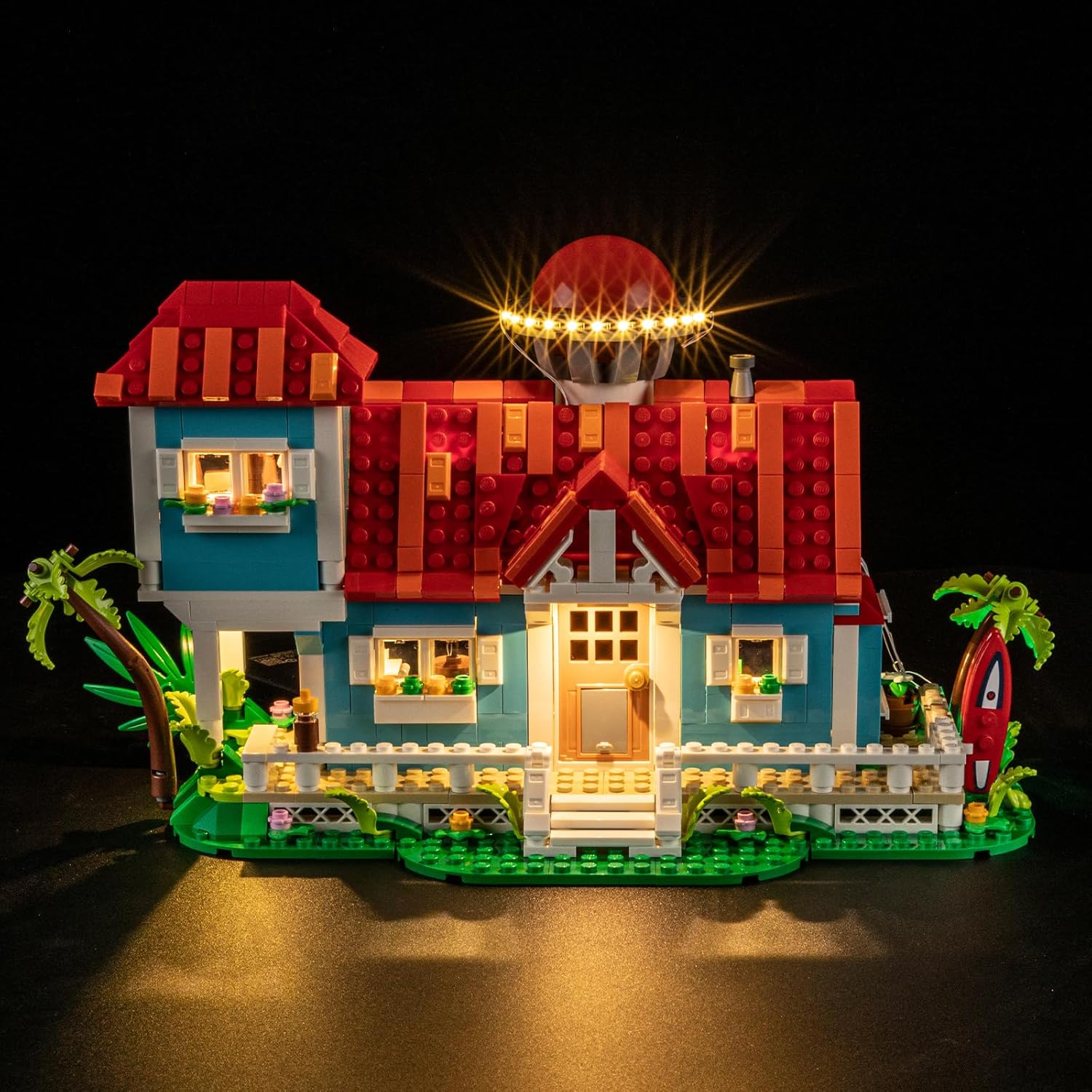 LED Light Kit for Lego 43268 Lilo and Stitch Beach House Set, Blue Underglow Lights Compatible with Lego 43268 Set (Not Include Blocks Set)