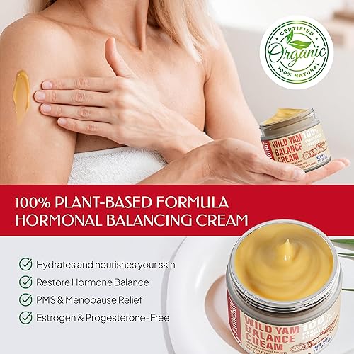 Miniatura 2 de Crema de ñame silvestre para la menopausia crema orgánica de ñame silvestre para el equilibrio hormonal 2 OZ