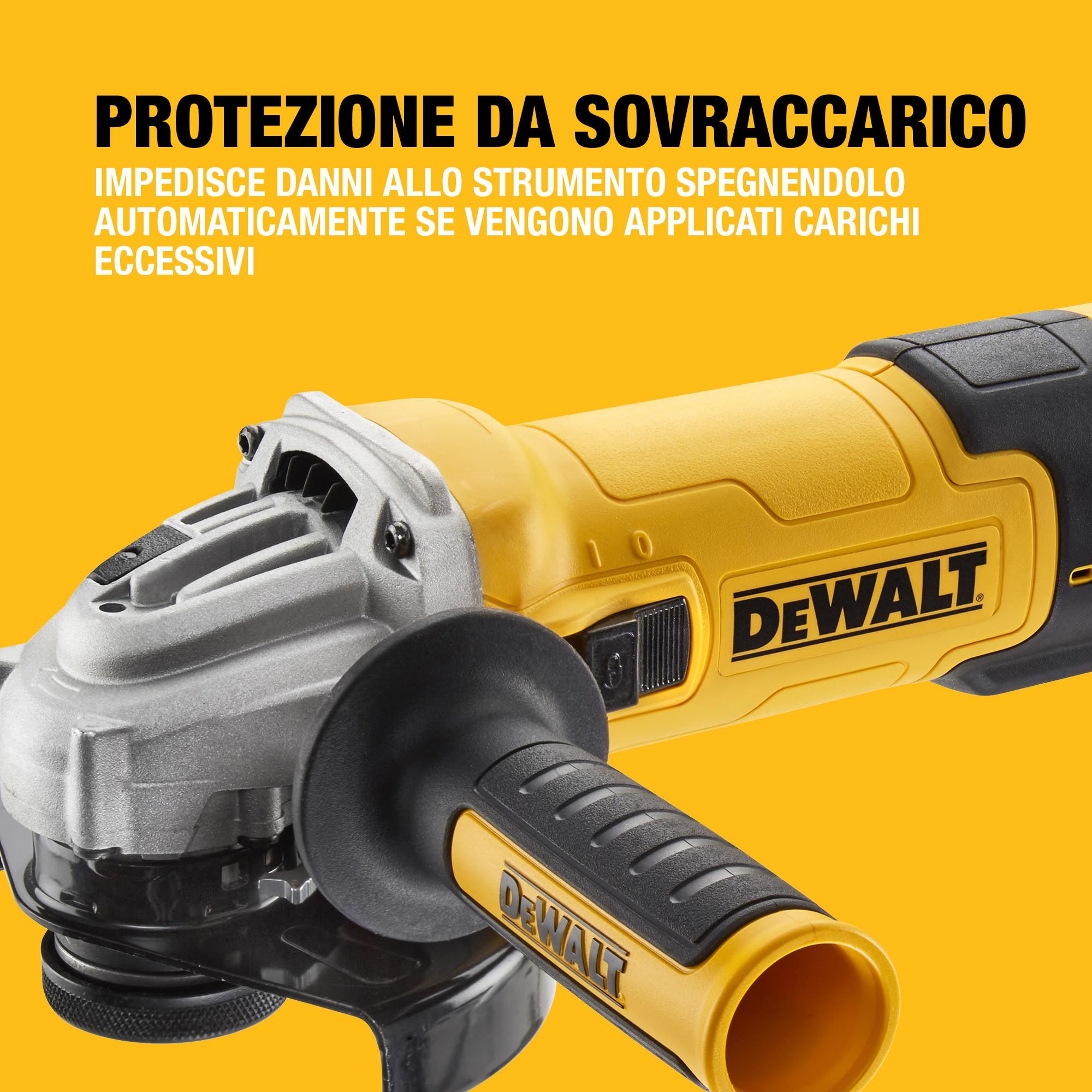 DEWALT 1500W 125mm Smerigliatrice Angolare a Velocità Variabile con Interruttore No-Volt - Kit di Levigatura, DWE4257KT-QS